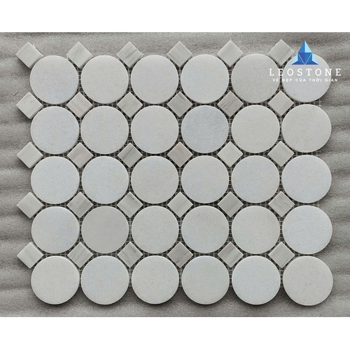 ĐÁ MOSAIC TRÒN PHỐI Ô VUÔNG BE