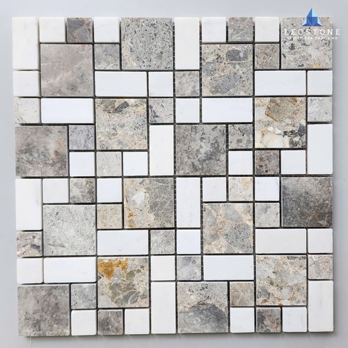 ĐÁ MOSAIC ĐÁ TỰ NHIÊN PHỐI TRẮNG VÀNG XÁM