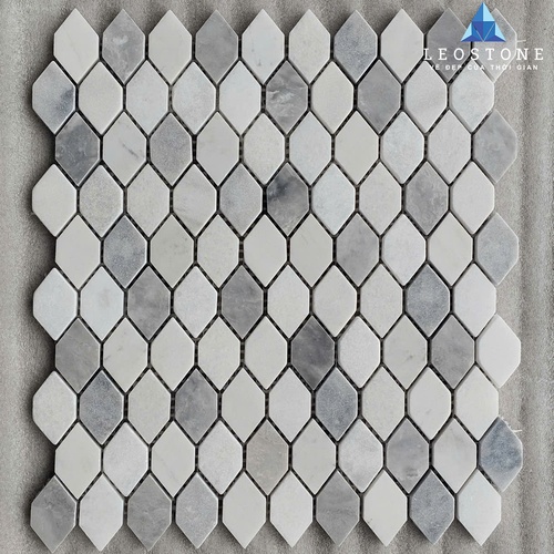 ĐÁ MOSAIC KIM CƯƠNG PHỐI TRẮNG - XÁM ĐẬM
