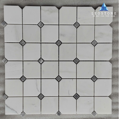 ĐÁ MOSAIC BÁT GIÁC MIX VIÊN XÁM NHẠT