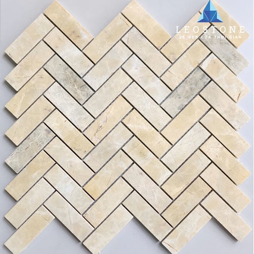 ĐÁ MOSAIC XƯƠNG CÁ VÀNG NHẠT