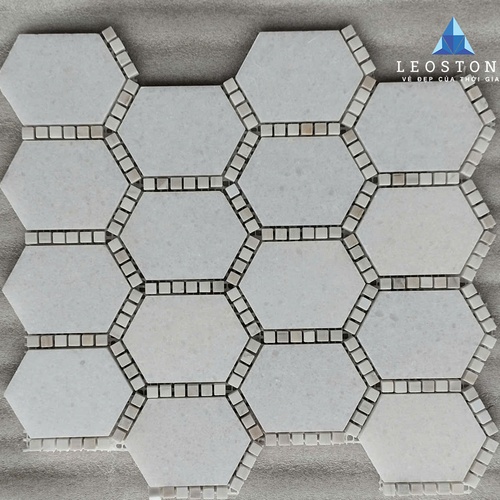 ĐÁ MOSAIC BÁT GIÁC MIX VIÊN XÁM NHẠT