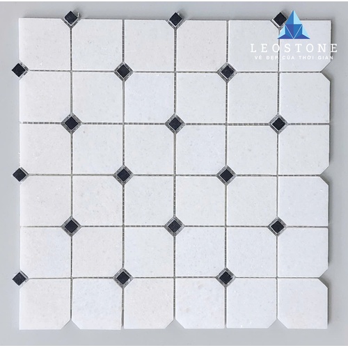 ĐÁ MOSAIC KIM CƯƠNG TRẮNG SỮA ĐIỂM ĐEN