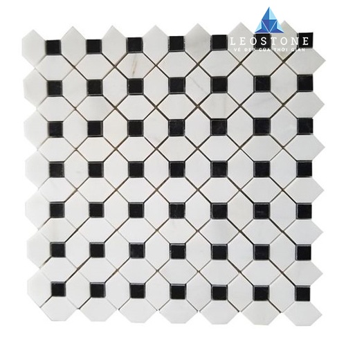 ĐÁ MOSAIC TRẮNG ĐIỂM VIÊN ĐEN