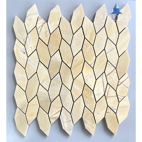 ĐÁ MOSAIC BÔNG LÚA MÀU VÀNG ĐẬM