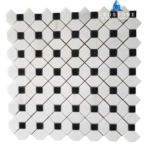 ĐÁ MOSAIC TRẮNG ĐIỂM VIÊN ĐEN