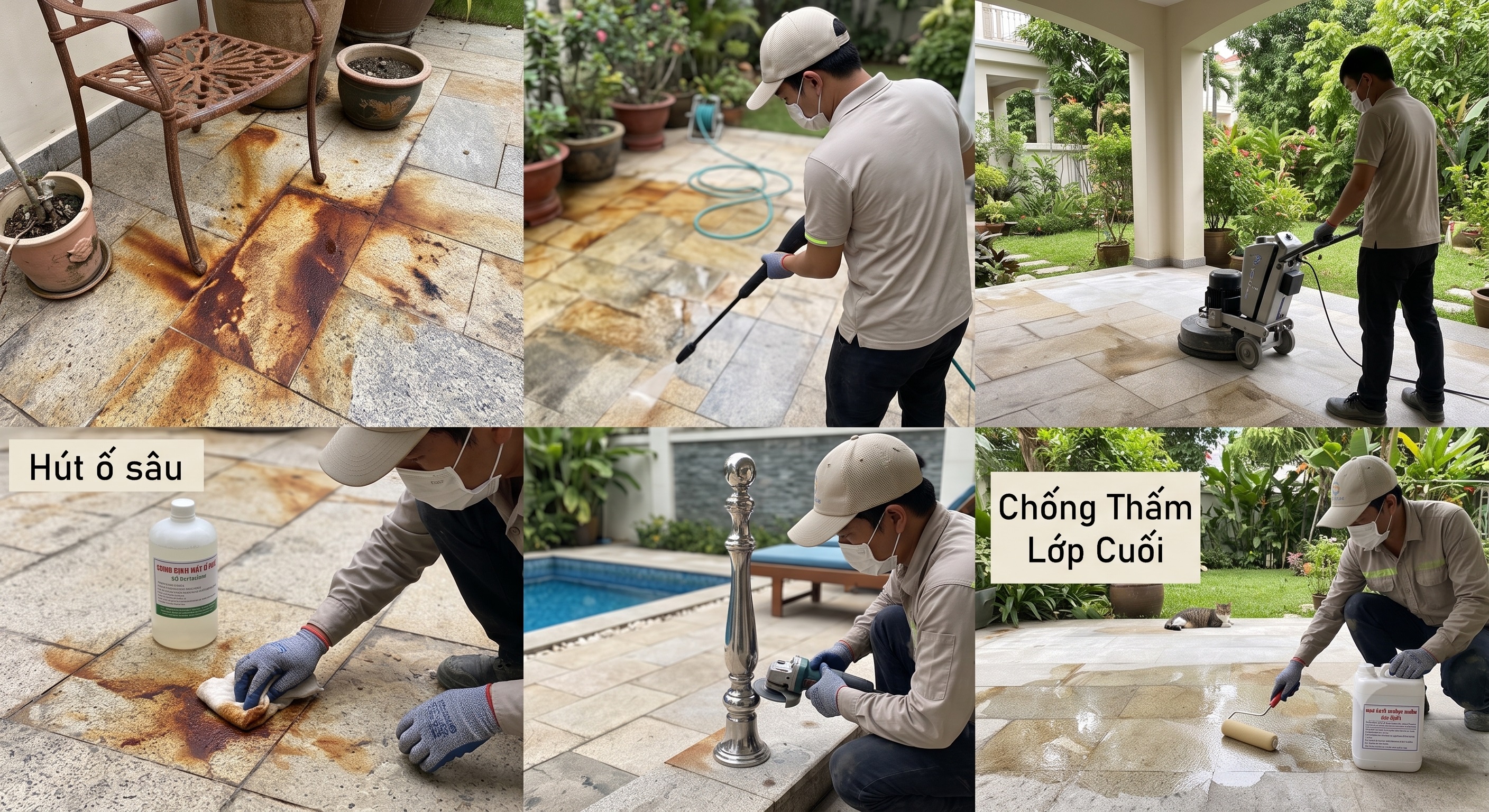 Hình ảnh minh họa: Quy trình xử lý rỉ sét nặng đòi hỏi sự can thiệp của thợ kỹ thuật chuyên nghiệp qua các bước bài bản
