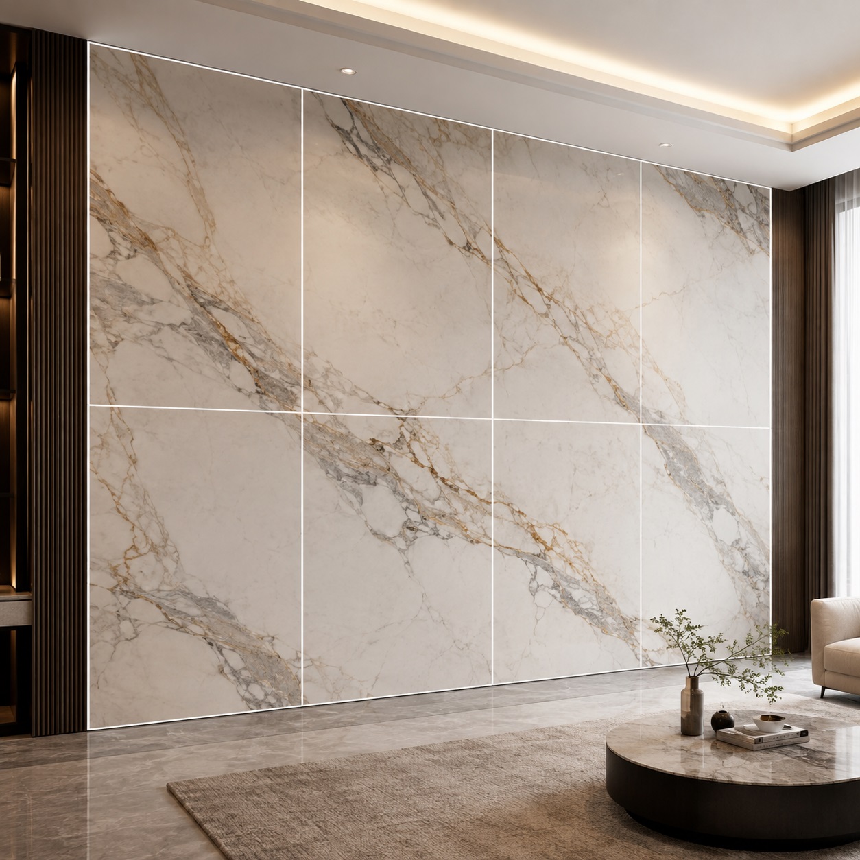 Vách đá Marble lớn dùng cho phòng gian chia module từng tấm